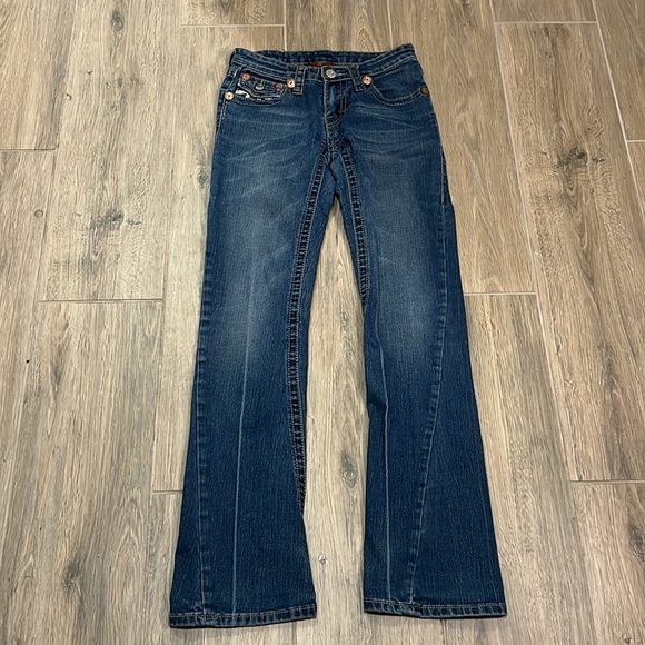 Vintage True Religion Jeans Y2K Size 28 Joey Eopert Creased Boot Wide World Tour - Picture 9 of 12